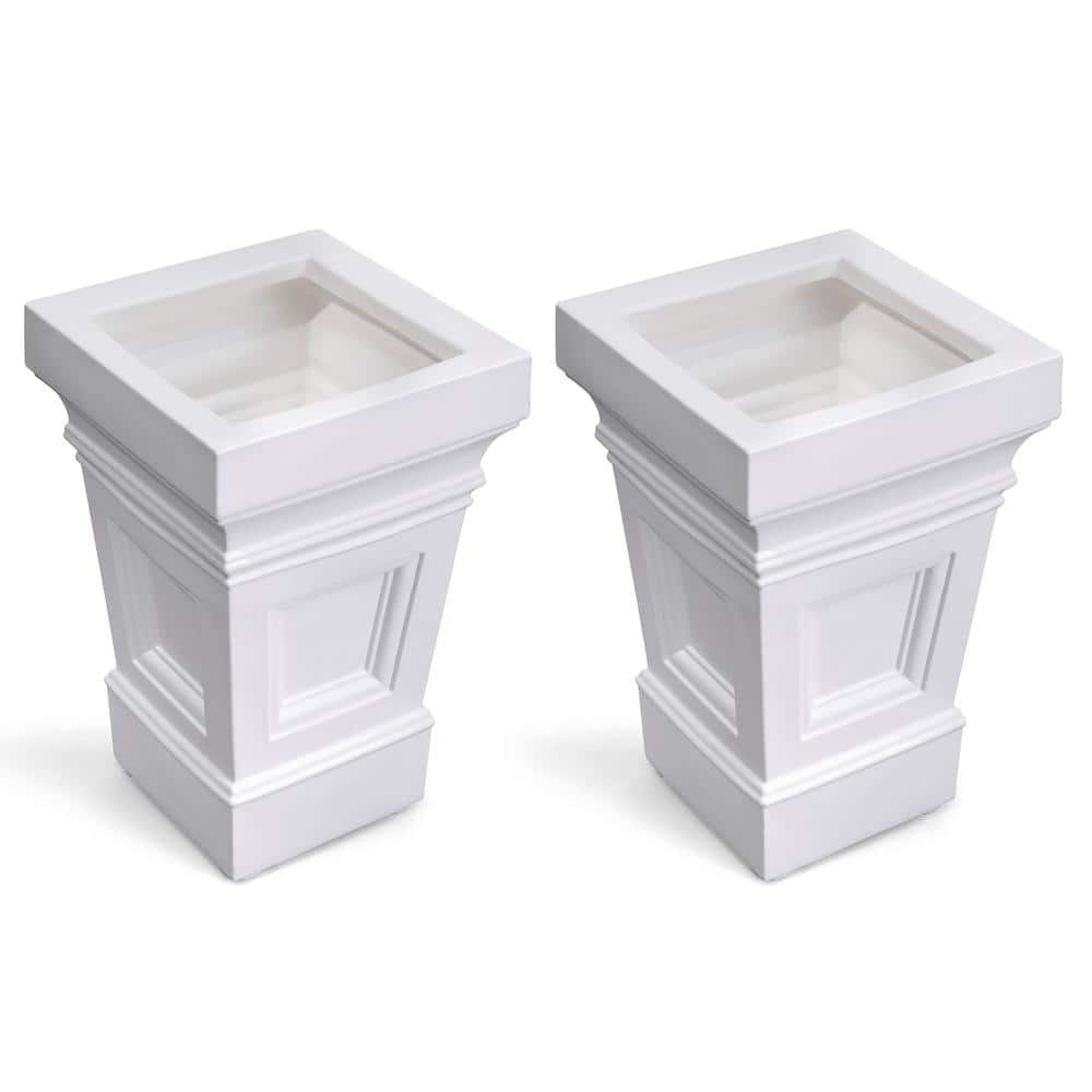 Atherton 24" White High-Density Resin Self-Watering Planter Box Set