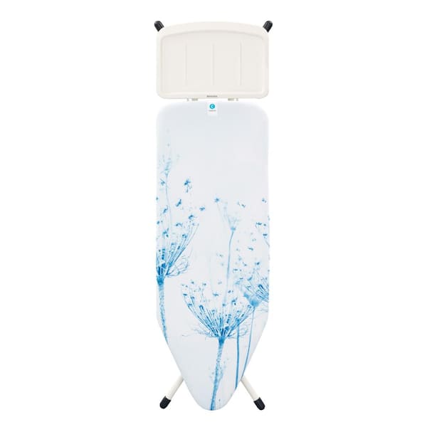 Brabantia Ironing Board C with Solid Steam Unit Holder, Cotton Flower Cover and White Frame