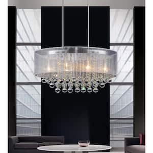 Radiant 6 Light Drum Shade Chandelier With Chrome Finish