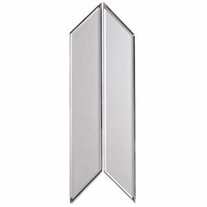 Reflections Frosted Silver Beveled Chevron 4 in. x 12 in. Matte Glass Mirror Wall Tile (16.2 sq. ft./Case)