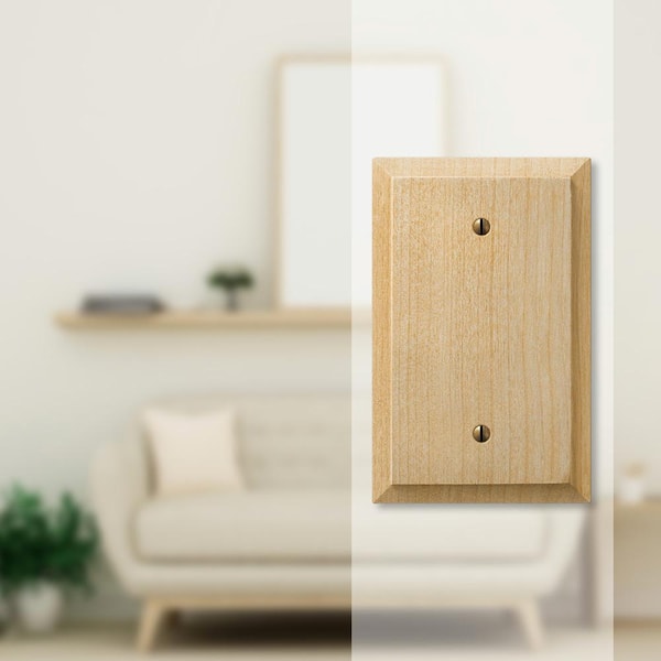 Cabin 1 Gang Blank Wood Wall Plate - Unfinished