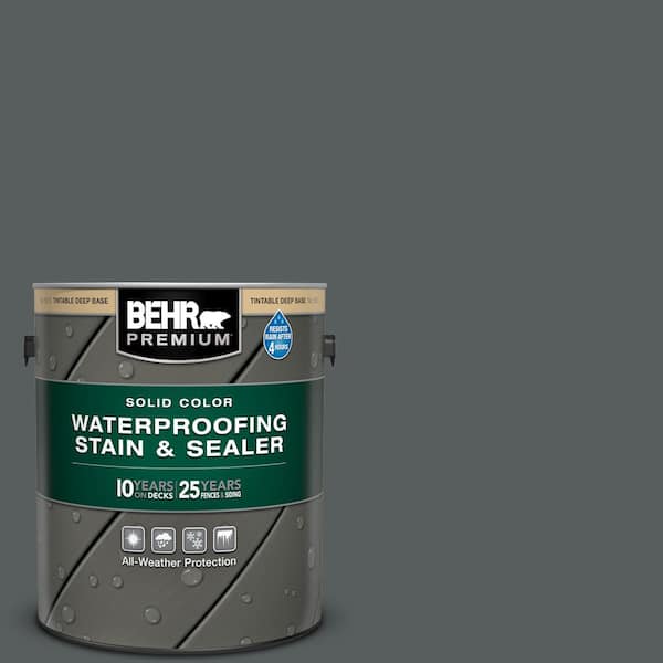 BEHR PREMIUM 1 gal. #N500-6 Graphic Charcoal Solid Color Waterproofing Exterior Wood Stain and Sealer