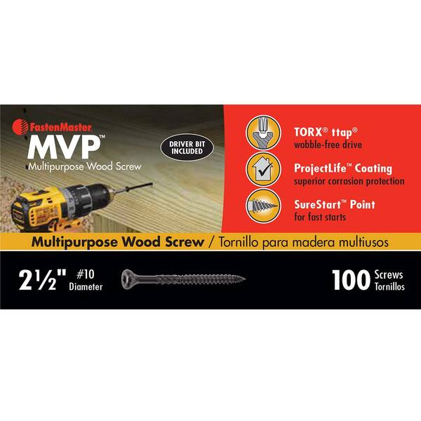 FastenMaster #10 x 2-1/2 in. Torx TTAP Drive Suresink Flat
