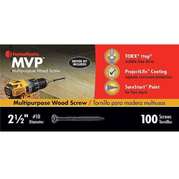 FastenMaster #10 x 2-1/2 in. Torx TTAP Drive Suresink Flat Head