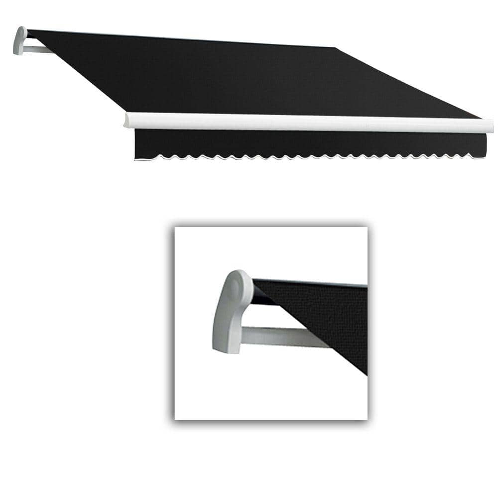 Maui 8' x 6.5' Black Acrylic Fabric Retractable Patio Awning