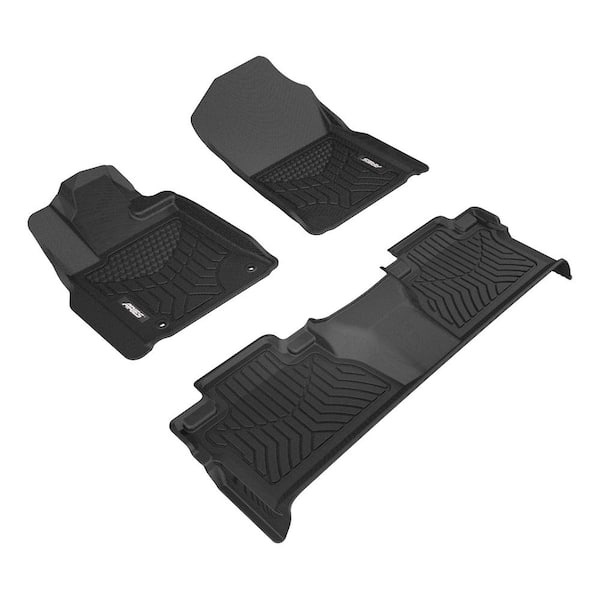 Aries StyleGuard XD Black Custom Heavy Duty Floor Liners, Select Toyota Tundra Extended Crew Cab, 1st and 2nd Row