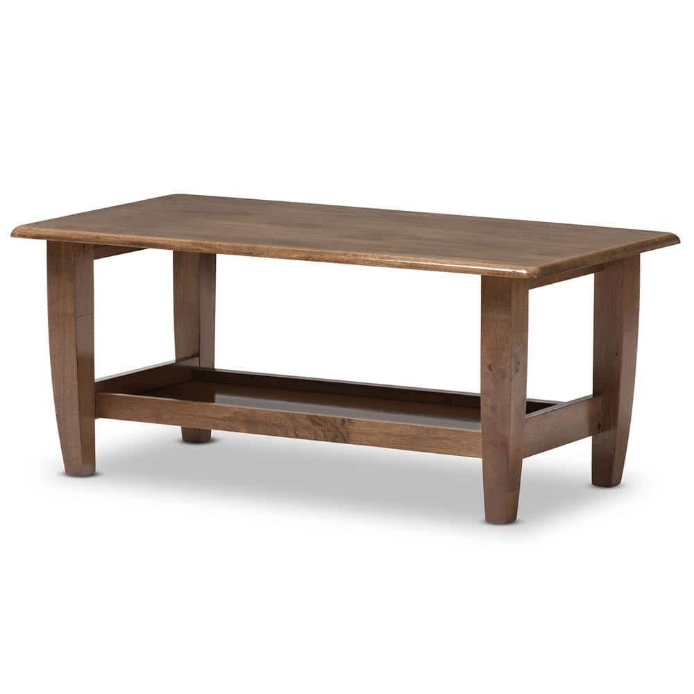 Walnut Brown Mid-Century Modern Rectangular Coffee Table