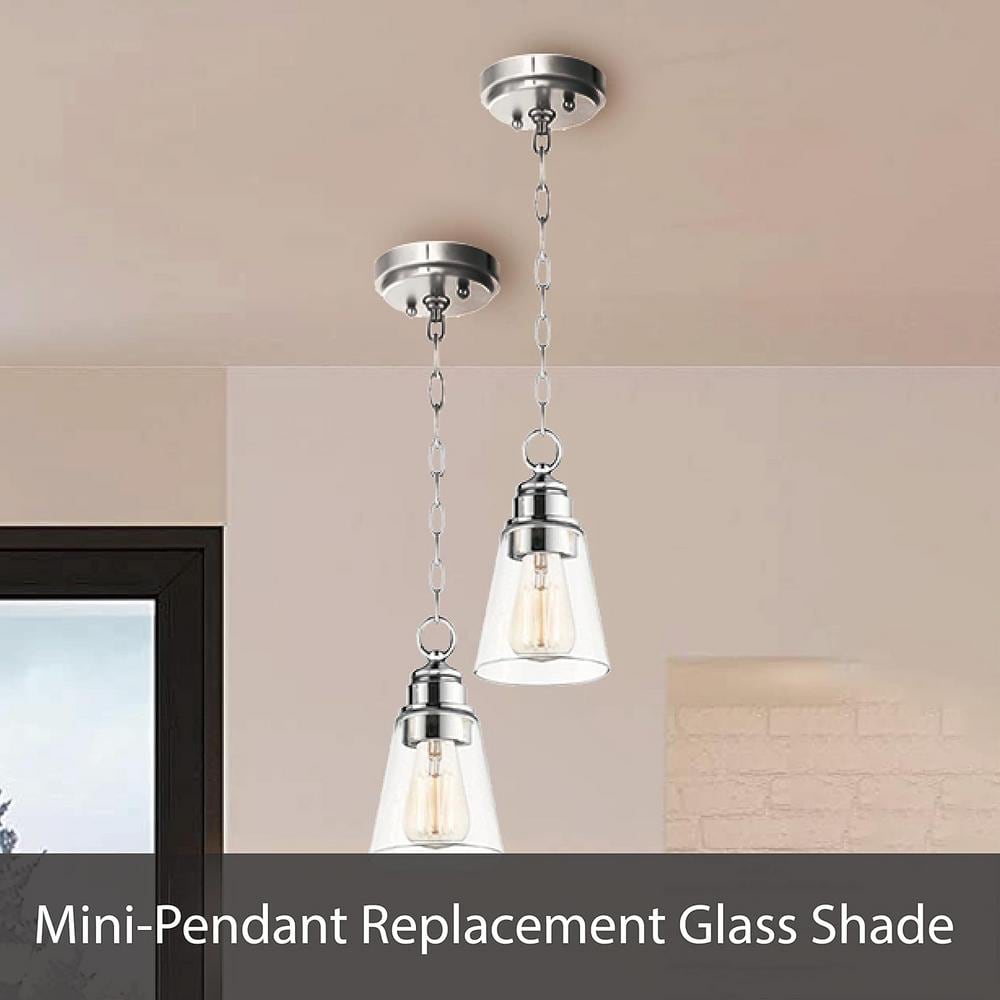 Clear Glass Bell Pendant Shade Set, 4.75" Diameter