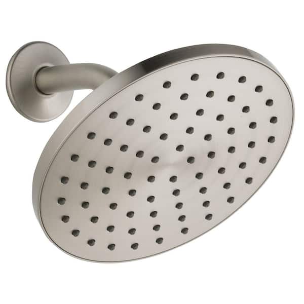 Peerless 1-Spray Patterns 1.5 GPM 7.88 in. Wall Mount Fixed Shower Head in Brushed Nickel