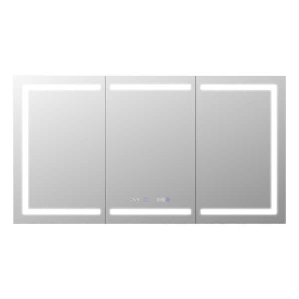 66 in. W x 36 in. H Rectangular LED Anti-Fog Medicine Cabinet with Mirror