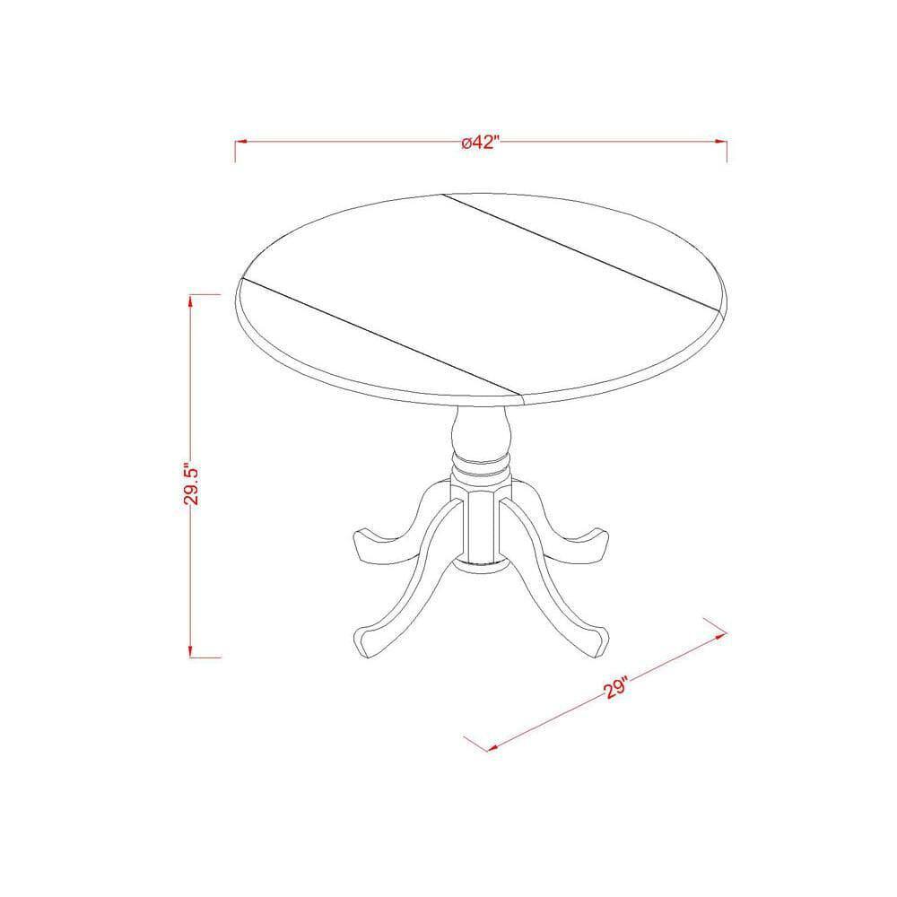 Linen White Round Drop Leaf Dining Table Set with Beige Upholstered Chairs