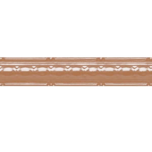 Shanko 2-1/2 in. x 4 ft. Satin Copper Nail-up/Direct Application Tin Ceiling Cornice (6-Pack)