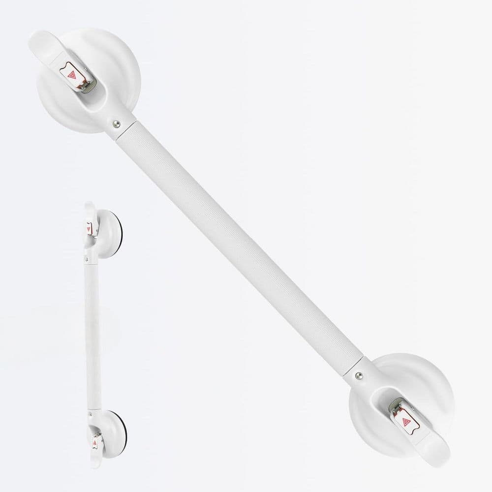 21 in. L x 2.8 in. D Grab Bar for Bathtub & Shower, Strong Suction Cup, Hea