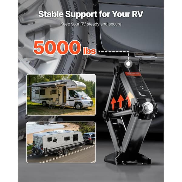 5000 lbs. RV Scissor Jacks, 4-23.4 in. RV Stabilizer Leveling Scissor Jacks, Set of 4, Heavy Duty Stabilizer Jack