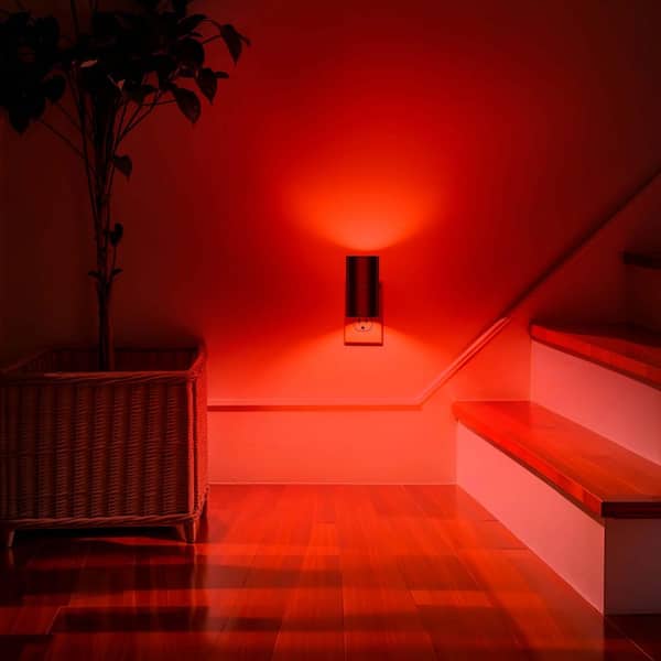 YANSUN LED Red Night Light Plug in, Dimmable Sleep Aid Light w