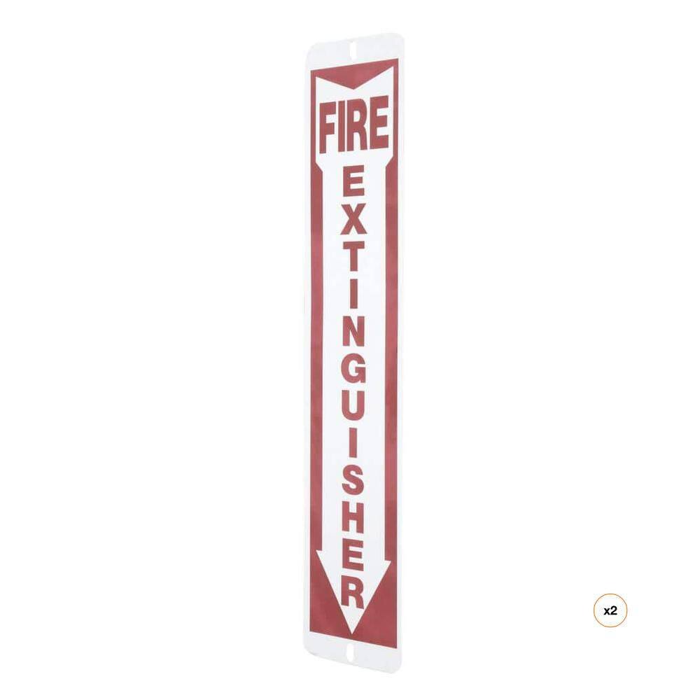 NMC 'FIRE EXTINGUISHER' Safety Sign - 4" X 18" Rigid Plastic, White On Red, OSHA Compliant