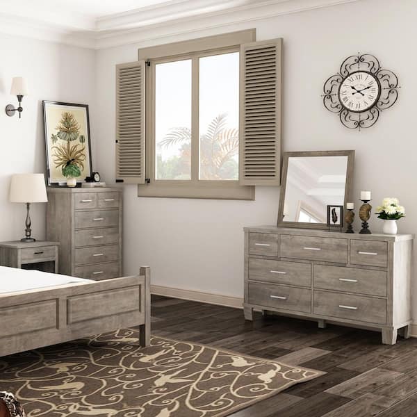 Garvee 31.5 in. Vintage Dresser for Bedroom with 6-Drawers, Vintage Design  Wood Drawer Dresser Chest of Drawers, Grey PHO_0X9GQS27-YXY - The Home Depot