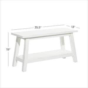 White Single Shelf Bench 19 in. X 36 in. X 13 in.