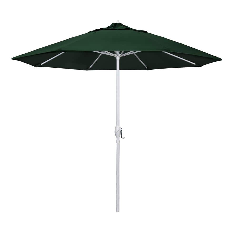 9 ft. Matted White Aluminum Market Patio Umbrella Auto Tilt in Forest Green Sunbrella price history on PriceWatchPro