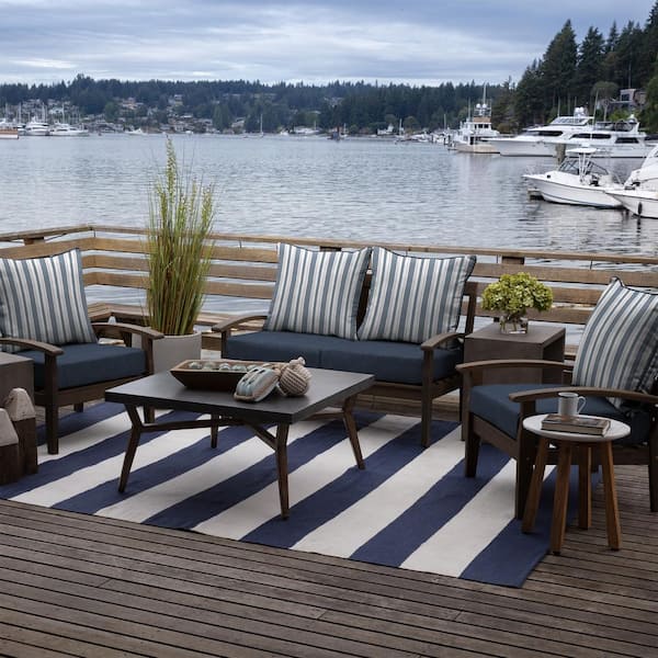 43 X24 Profoam Outdoor Plush Deep Seat Cushion Set Classic Navy - Arden  Selections : Target