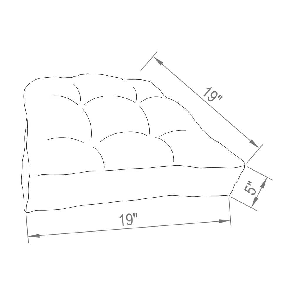 Red and Yellow Tropical Tufted Outdoor Seat Cushions (Set of 2)