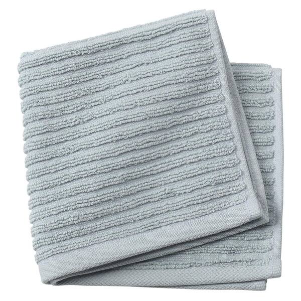 Unbranded Monterey 1-Piece Ribbed Turkish Face Towel in Spa Blue