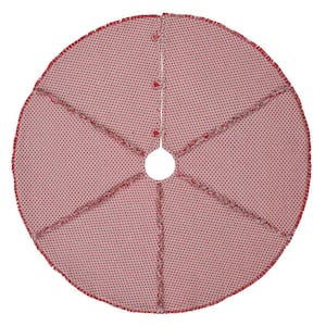 48 in. Tannen Deep Red Traditional Christmas Decor Tree Skirt