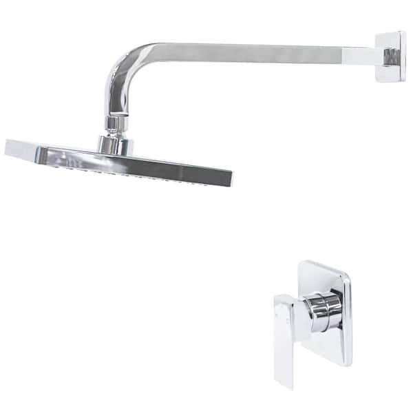 Novatto CROWN Single Handle 1-Spray Shower Faucet 2.5 GPM with Adjustable Head and Included Valve in. Chrome