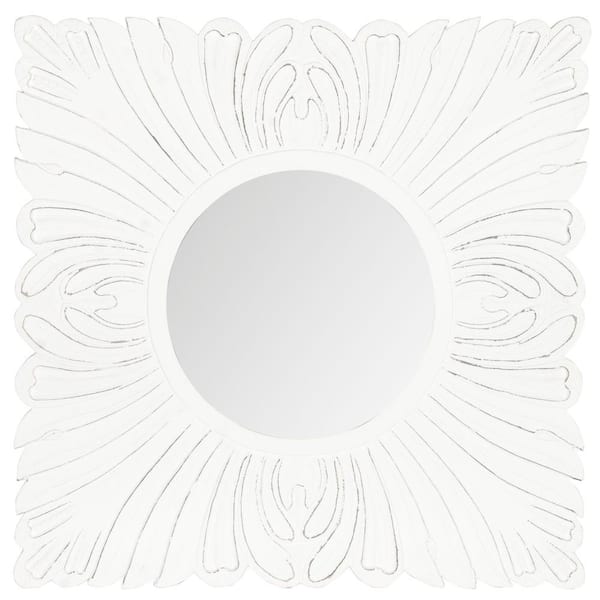 SAFAVIEH Acanthus 28 in. x 28 in. solid Wood Framed Mirror