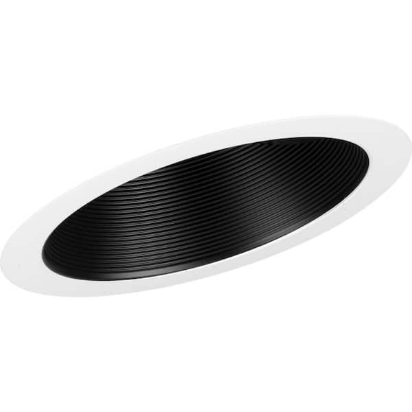 6 in. PAR30 Black Sloped Ceiling Step Baffle Recessed Trim for Progress 6 in. Housing, 1 Pack