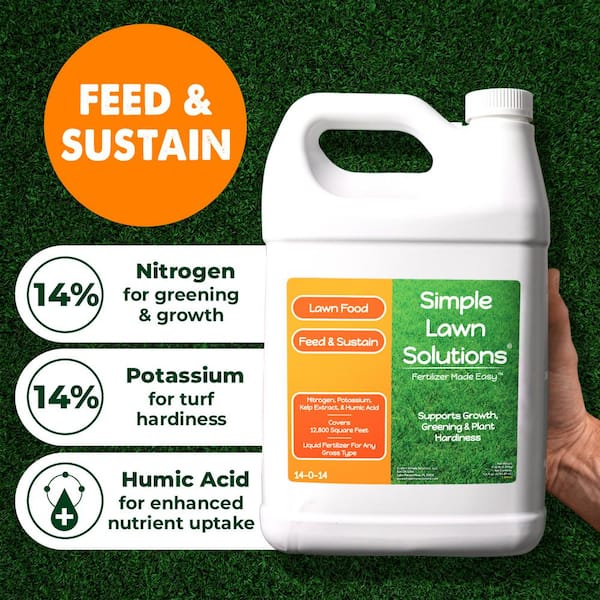 Lawn Food 128 oz. Liquid Lawn Fertilizer Feed and Sustain 14-0-14 12,800 sq. ft.