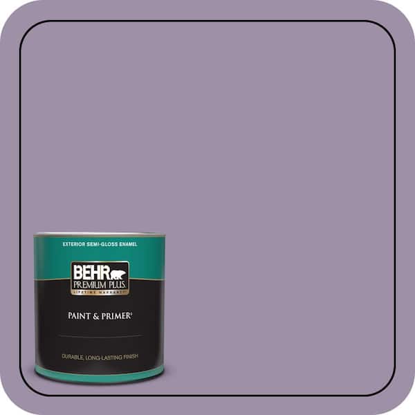 BEHR PREMIUM PLUS 1 qt. #S100-4 Ancestry Violet Semi-Gloss Enamel Exterior Paint & Primer