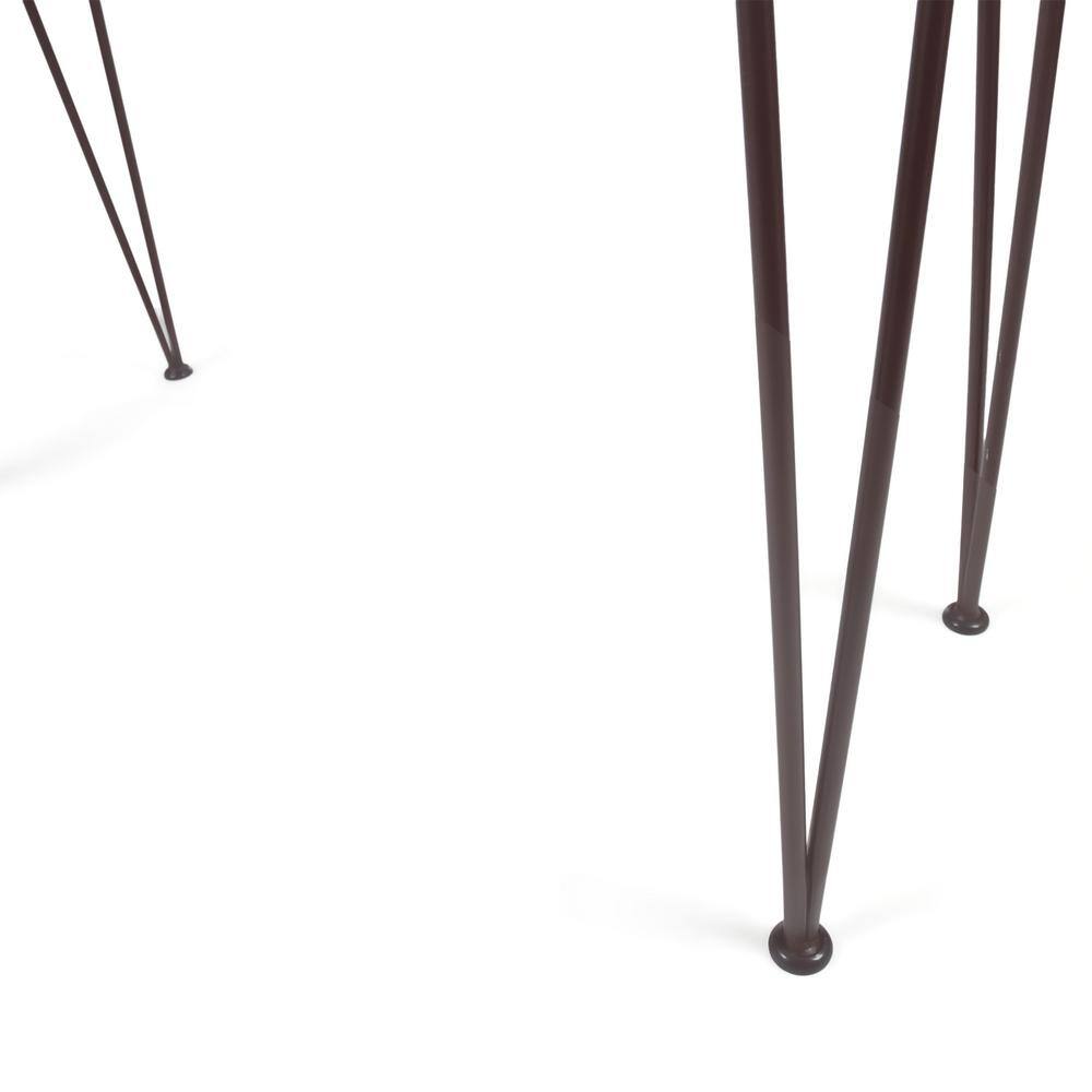 Teak and Metal Industrial Outdoor Bar Table