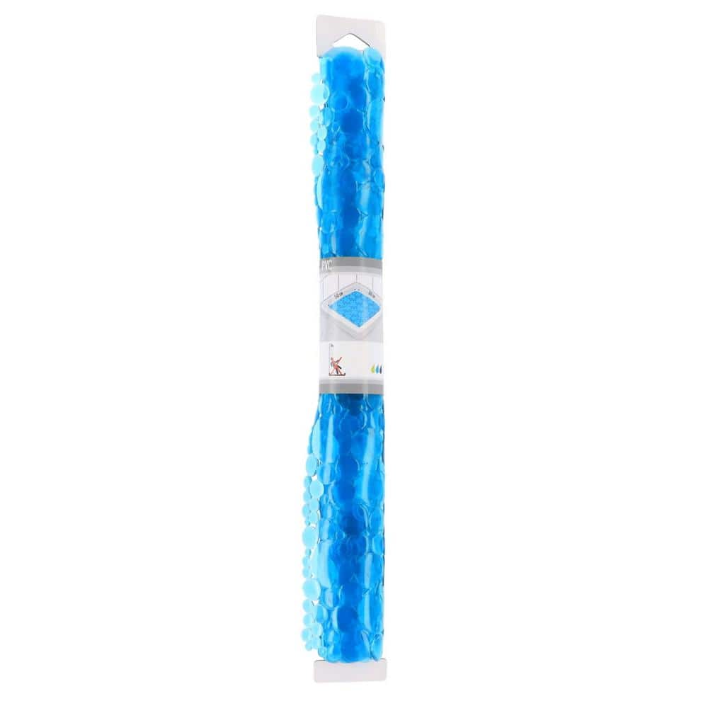 Aqua Blue PVC Non-Slip Square Shower Mat 20" x 20"