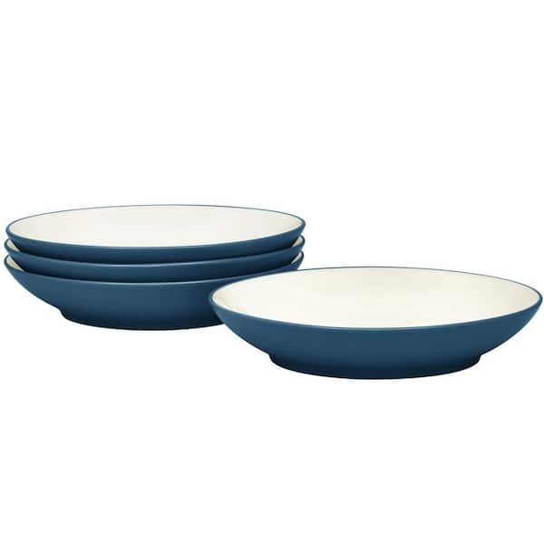 Noritake Colorwave Blue 9 in., 35 fl.oz (Blue) Stoneware Coupe Pasta Bowls, (Set of 4)