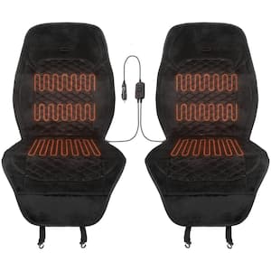 Universal 21 in. L x 48 in. W 12-Volt Heating Pads for Car Seats with Independent High and Low Settings Black (2-Pack)