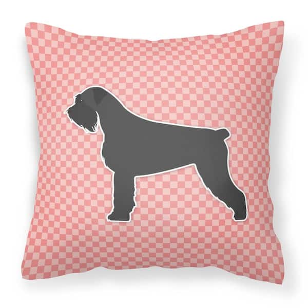 Caroline's Treasures 14 in. x 14 in. Multi-Color Outdoor Lumbar Throw  Pillow Giant Schnauzer Checkerboard Pink BB3673PW1414 - The Home Depot