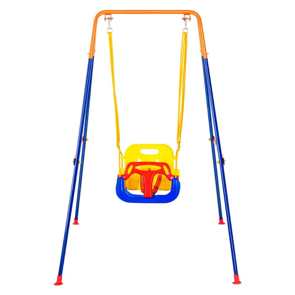 Swing Sets for Backyard, 3-in.-1 Toddler Swing Set with 4 Sandbags, Foldable Metal Stand, Easy to Assemble price history on PriceWatchPro