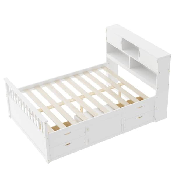 Harper & Bright Designs White Wood Frame Full Size Captain