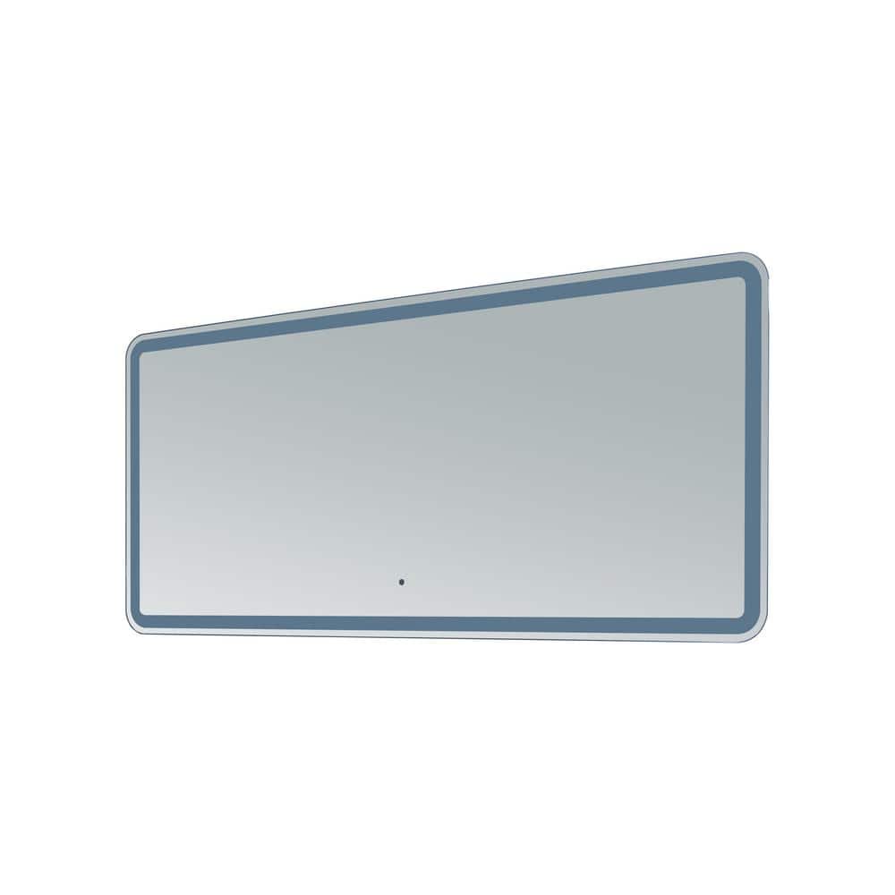 Hermes 62" LED Lighted Frameless Rectangular Vanity Mirror