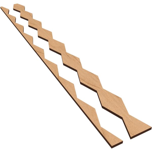 Ekena Millwork Cimarron 47 in. H x 0.375 in. W Slatwall Panels in Maple 24-Pack