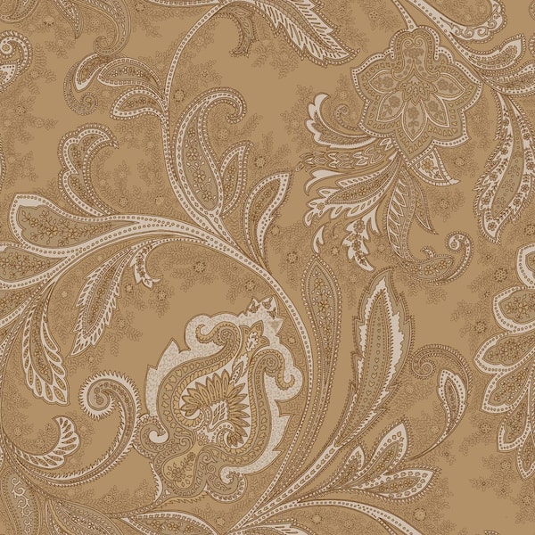 Unbranded Elegance Collection Bronze Paisley Design Pearlescent Finish Non-Pasted Non-Woven Wallpaper Roll