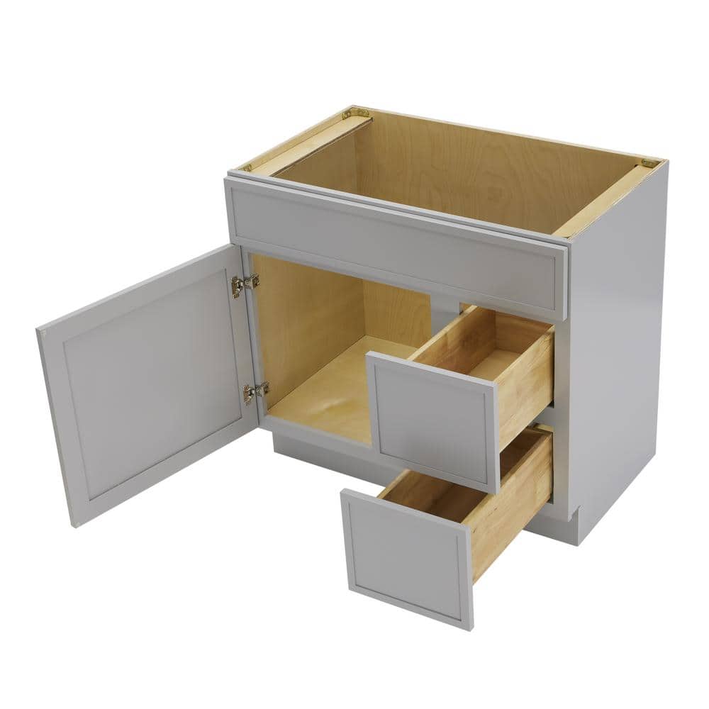 Gray Birch and Plywood Freestanding Single Bathroom Vanity