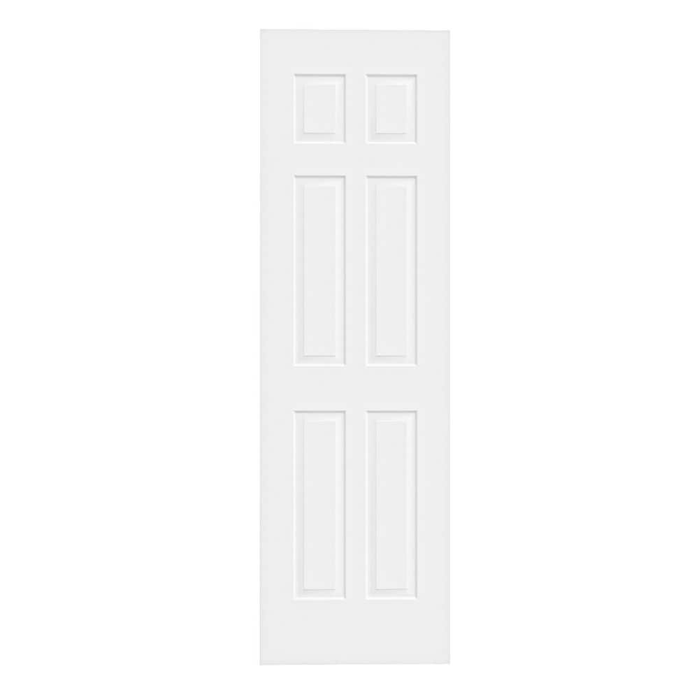 24 in. x 80 in. 6 Panel Molded White Primed Solid Core Wood Door Slab price history on PriceWatchPro