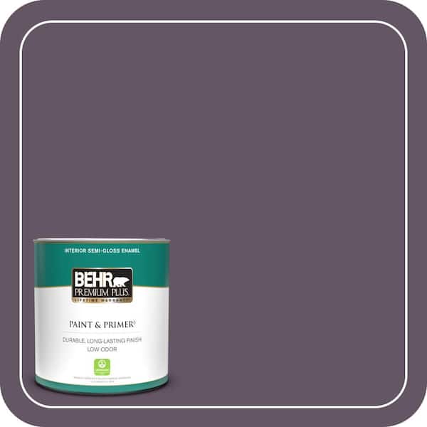 BEHR PREMIUM PLUS 1 qt. Home Decorators Collection #HDC-CL-03 Grand Grape Semi-Gloss Enamel Low Odor Interior Paint & Primer