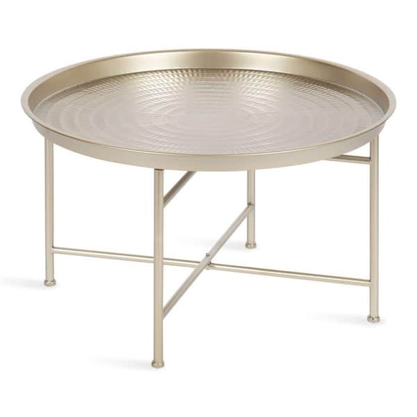 Kate and Laurel Mahdavi Silver 15.50 in. Round Metal Coffee Table