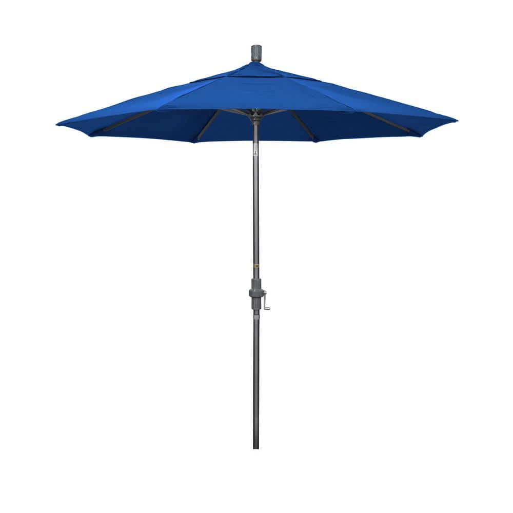 7.5 ft. Hammertone Grey Aluminum Market Patio Umbrella Collar Tilt Crank Lift in Pacific Blue Pacifica price history on PriceWatchPro