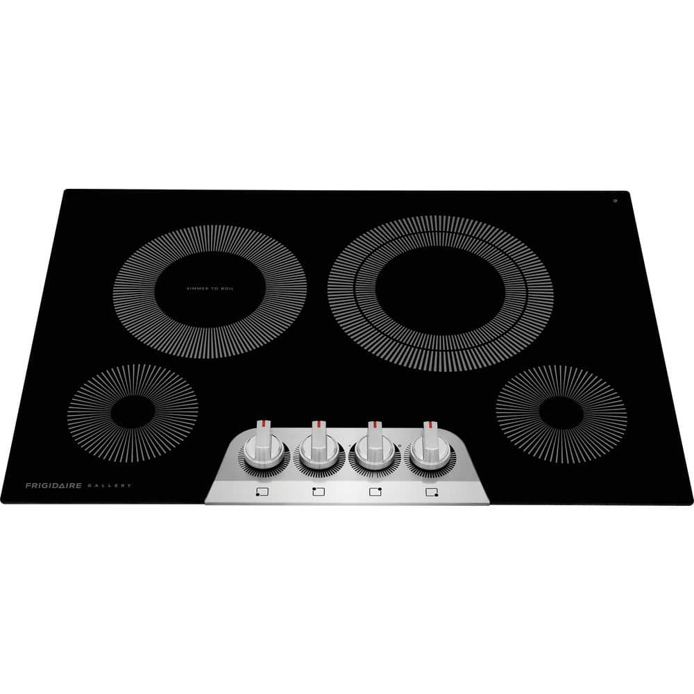 FRIGIDAIRE GALLERY 30 in. Radiant Electric Cooktop in Stainless Steel including Dual Element with 4 Elements, Silver