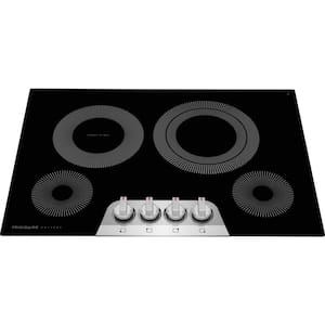 30 in. Radiant Electric Cooktop in Stainless Steel including Dual Element with 4 Elements