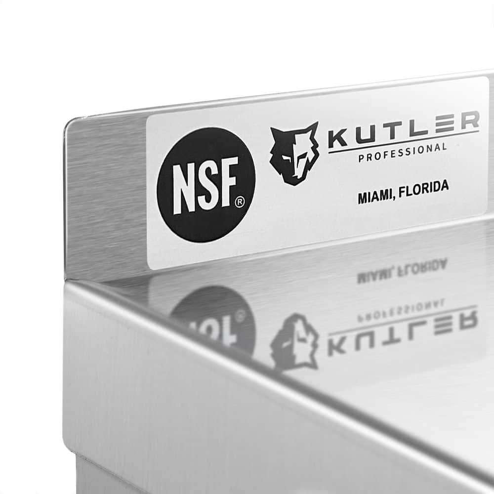 KUTLER 12" x 60" Stainless Steel Wall Mount Kitchen Shelf